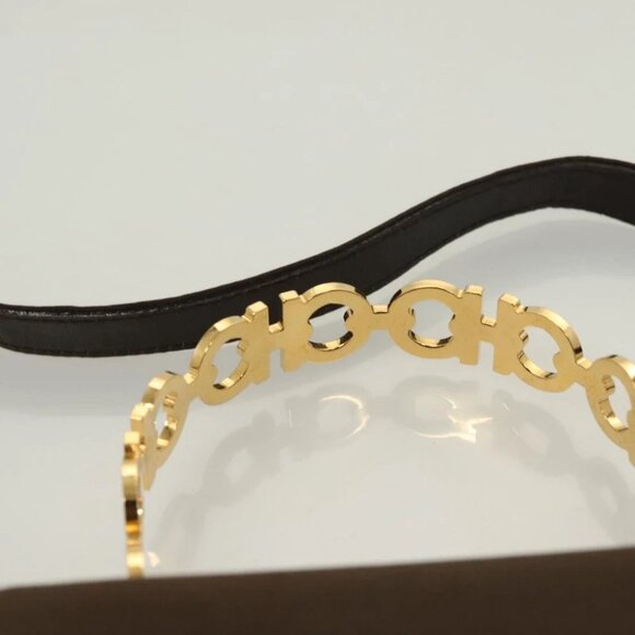 Salvatore Ferragamo Gancini Hand Bag Nylon 2way Brown Gold - Picture 8 of 14